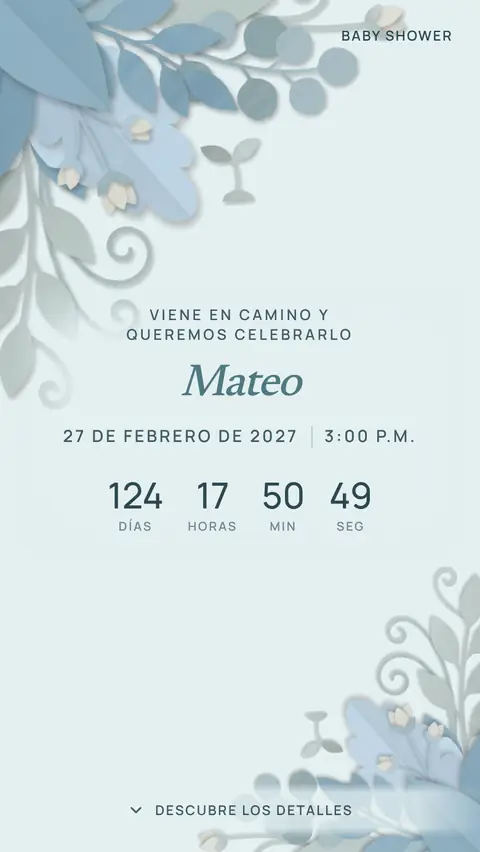 Invitación digital invitación de baby shower de niño: diseño Brote en Cielo