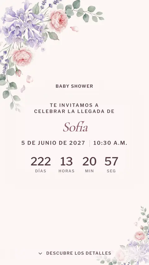 Invitación digital invitación de baby shower de niña: diseño Acuarela en Rubor