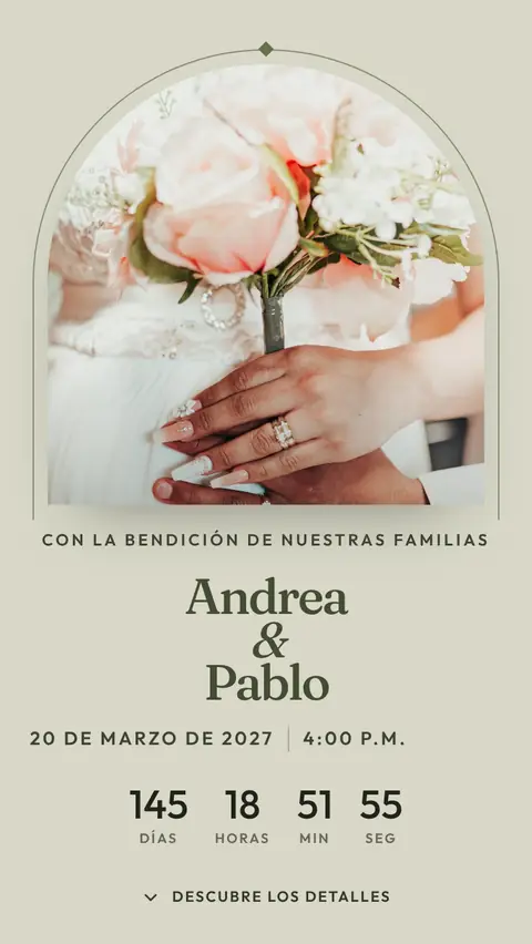 Invitación digital invitación de boda rústica: diseño Umbral en Oliva