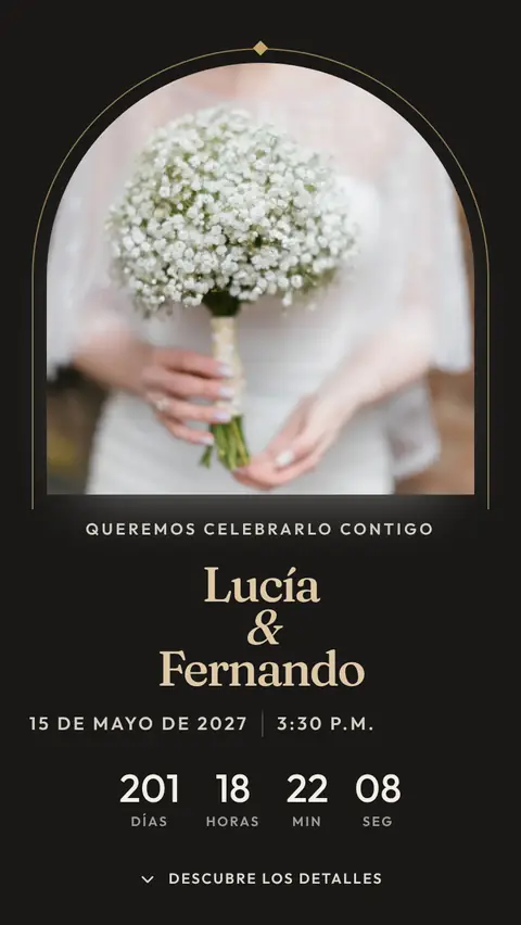 Invitación digital invitación de boda elegante: diseño Umbral en Noche
