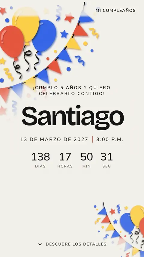 Invitación digital invitación de cumpleaños infantil: diseño Juego en Primarios