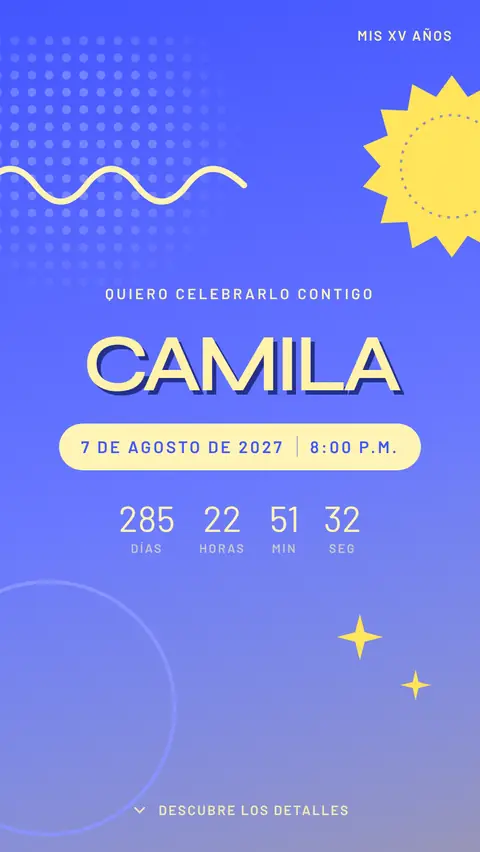 Invitación digital invitación de xv años azul: diseño Pulso en Eléctrico